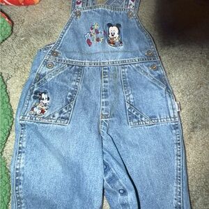 Vintage Mickey Mouse Kids Denim Overalls